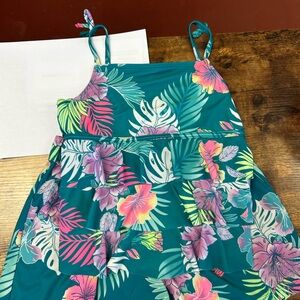 Justice Tropical Floral Kids swimwear - Teal and Pink